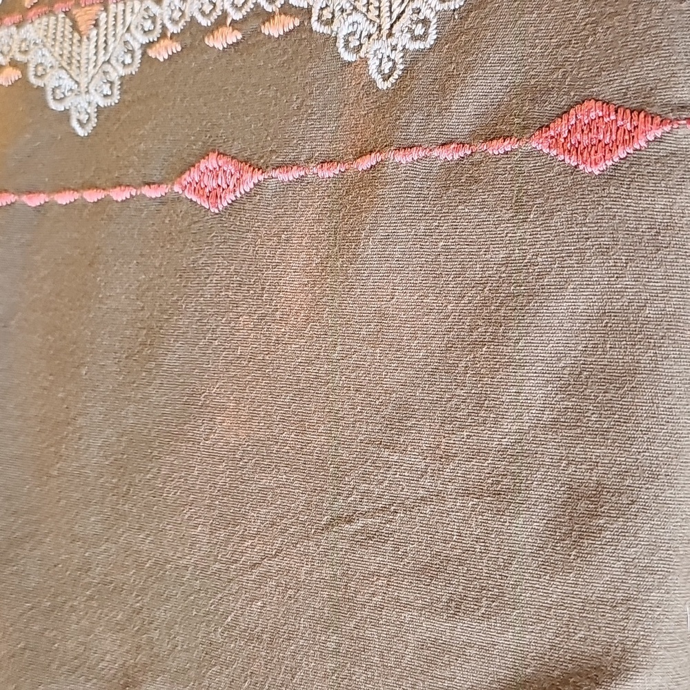 Johnny Was Olive Green Sleeveless Dress with Floral Embroidery. Size Meduim - Picture 8 of 9
